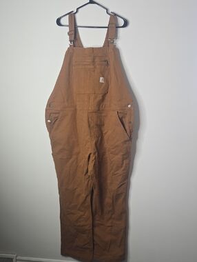 NWT Carhartt Brown Workwear Duck Overalls womens Xxl Short